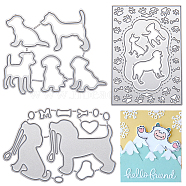 Pet Gog Frame Metal Cutting Dies Stencils, for DIY Scrapbooking/Photo Album, Decorative Embossing DIY Paper Card, Matte Platinum Color, 3pcs/set(DIY-GF0001-19)