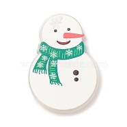 Christmas Printed Acrylic Pendants, Snowman, 43.5x30x2mm, Hole: 1.4mm(MACR-M021-02F)