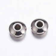 201 Stainless Steel Beads Spacers, Rondelle, Stainless Steel Color, 5x2.5mm, Hole: 1.5mm(X-STAS-K146-068-5mm)