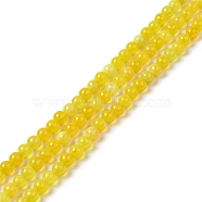 Natural Fire Crackle Agate Beads Strands, Round, 4~4.5mm, Hole: 0.8mm, about 95pcs/strand, 15.55 inch(39.5cm)(G-G0004-B01-A)