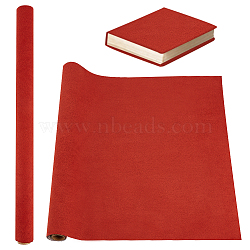 DIY Imitation Leather Fabric, with Paper Back, Kraft Cardboard Mailing Tubes and Handmade Soap Wrap Bands, FireBrick, 430x1000mm, 1 sheet(DIY-OC0012-30B)