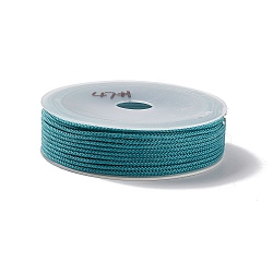 Braided Nylon Threads, Dyed, Knotting Cord, for Chinese Knotting, Crafts and Jewelry Making, Dark Turquoise, 1.5mm, about 13.12 Yards(12m)/Roll(NWIR-E023-1.5mm-32)