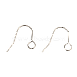 Tarnish Resistant 304 Stainless Steel Earring Hooks, Ear Wire with Horizontal Loop, Stainless Steel Color, 20 Gauge, 24x29x1mm, Hole: 5mm, Pin: 0.8mm(STAS-B047-31P)