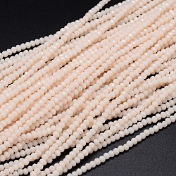 Faceted Rondelle Glass Beads Strands, Linen, 2.8~3x2mm, Hole: 0.8mm, about 165~169pcs/strand, 15.7~16.1 inch(40~41cm)(X-GLAA-M028-2mm-B02)