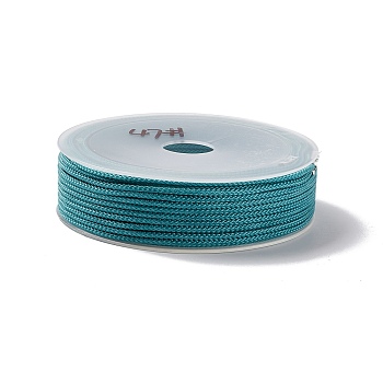 Braided Nylon Threads, Dyed, Knotting Cord, for Chinese Knotting, Crafts and Jewelry Making, Dark Turquoise, 1.5mm, about 13.12 Yards(12m)/Roll