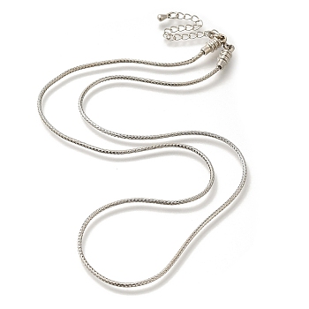 Brass Wheat Chain Necklaces for Women Men, Platinum, 19.21 inch(48.8cm)