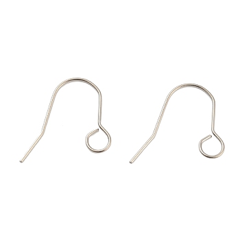304 Stainless Steel Earring Hooks, Ear Wire with Horizontal Loop, Stainless Steel Color, 20 Gauge, 24x29x1mm, Hole: 5mm, Pin: 0.8mm