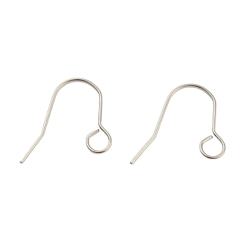 Tarnish Resistant 304 Stainless Steel Earring Hooks, Ear Wire with Horizontal Loop, Stainless Steel Color, 20 Gauge, 24x29x1mm, Hole: 5mm, Pin: 0.8mm