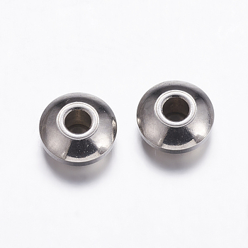 201 Stainless Steel Beads Spacers, Rondelle, Stainless Steel Color, 5x2.5mm, Hole: 1.5mm