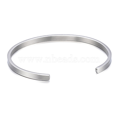 304 Stainless Steel Cuff Bangles(BJEW-K173-02P)-3