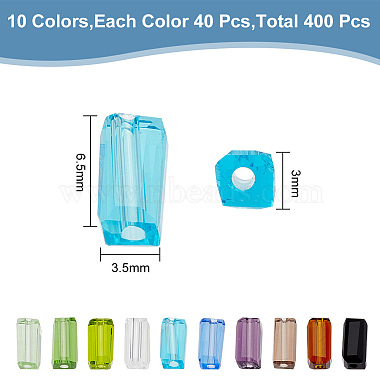 400Pcs 10 Colors Transparent Glass Beads(GLAA-HY0001-26)-2