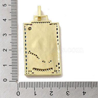 Brass Micro Pave Cubic Zirconia Pendants with Enamel(KK-H458-03G-13)-3