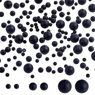 Black Round Silicone Beads