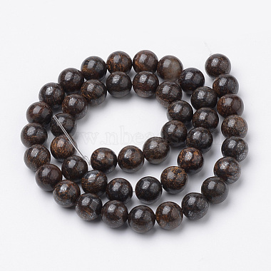 Natural Bronzite Beads Strands(G-S272-01-6mm)-2