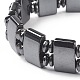 Fashionable Magnetic Synthetic Hematite Stretchy Bracelets(BJEW-K007-04)-2