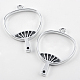 Rack Plating Alloy Fan Open Back Bezel Pendants(X-PALLOY-S047-18D-FF)-1