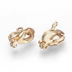 Brass Clip-on Earring Findings, Cadmium Free & Nickel Free & Lead Free, Rose Gold, 12x6x10mm, Hole: 1.5mm(KK-R071-11RG)