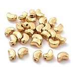 Brass Beads, Long-Lasting Plated, Moon, Real 18K Gold Plated, 8.5x5x4mm, Hole: 1.2mm(KK-K241-05G)