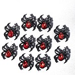 Halloween Alloy Rhinestone Pendants, Spider, Black, 21x22mm, 10pcs/set(PW-WG39EB4-01)
