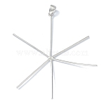 Rhodium Plated 925 Sterling Silver Pendants, Claw Prong Pendant Settings, Snowflake, Platinum, 55x42x1mm, Hole: 3.5mm(STER-O026-01P)