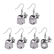 Natural Quartz Crystal Frog Dangle Earrings, Platinum Brass Jewelry for Women, 37mm, Pin: 0.6mm(EJEW-A092-13P-01)