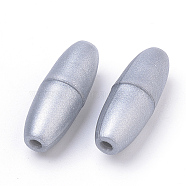 Plastic Breakaway Clasps, For Rubber Silicone Teething Necklaces, Silver, 24x9mm, Hole: 2.5mm(X-KY-R012-09)