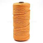 Cotton String Threads, Macrame Cord, Decorative String Threads, for DIY Crafts, Gift Wrapping and Jewelry Making, Orange, 3mm, about 109.36 Yards(100m)/Roll.(OCOR-T001-02-28)