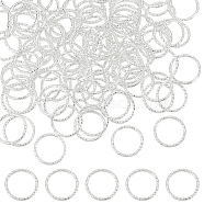 WADORN 200Pcs Iron Textured Jump Rings, Open Jump Rings, for Jewelry Making, Silver, 19.5x1mm, 18 Gauge, Inner Diameter: 16mm(IFIN-WR0001-16)