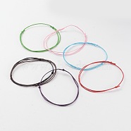 Adjustable Waxed Cord Bracelets, Mixed Color, 50~100mm(2 inch~3-7/8 inch)(BJEW-JB02133)