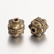 Tibetan Style Beads, Lead Free and Cadmium Free, Round, Antique Bronze, 10x10mm, Hole: 2mm(MLF0749Y)