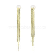 Brass Chains Tassel Earrings, Dangle Stud Earrings, Golden, 90x7mm(EJEW-P236-02G)