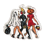 Halloween Acrylic Pendants, Clown, 39x39.5x2mm, Hole: 1.5mm(X-MACR-K330-23D)