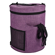 Oxford Cloth Yarn Storage Bag, for Yarn Skeins, Crochet Hooks, Knitting Needles, Column, Purple, 33x28cm(PW-WG30730-02)