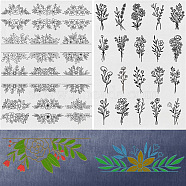 A4 Bohemian Style Water Soluble Fabric, Wash Away Embroidery Stabilizer, Flower, 297x210mm, 2 sheets/set(PW-WG45188-10)