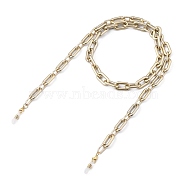 Eyeglasses Chains, Neck Strap for Eyeglasses, with Spray Painted CCB Plastic & Aluminum Cable Chains, 304 Stainless Steel Lobster Claw Clasps and Rubber Loop Ends, Gold, 31.1~31.4 inch(79~80cm)(AJEW-EH00223-02)
