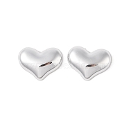 CCB Plastic Cabochons, Heart, Platinum, 15.5x21x5mm(KY-C020-13B-P)