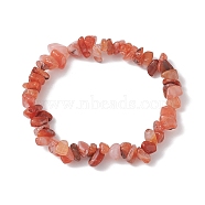 Natural Red Agate Chip Beads Stretch Bracelets for Women, Inner Diameter: 3~3-3/8 inch(7.5~8.5cm)(BJEW-JB10688-01)