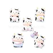 Opaque Resin Decoden Cabochons, Cartoon Cow Mixed Shapes, White, 27x27x8mm(CRES-Q221-06A)