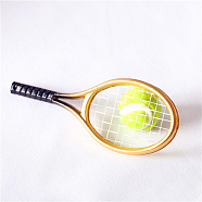 Plastic Miniature Tennis & Rackets, for Micro Landscape, Dollhouse Decor, Dark Goldenrod, 90x38x6.5mm & 19mm(MIMO-PW0003-118C)