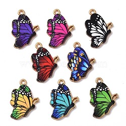 Alloy Enamel Pendants, Butterfly Charm, Golden, 28x19x2mm, Hole: 2mm(X-ENAM-B054-09G)