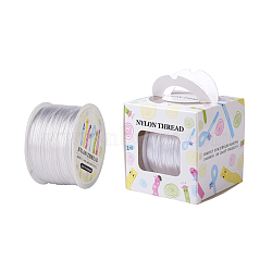 Nylon Thread, For Chinese Knot Making, Round, White, 1mm, about 100yards/roll(91.44m/roll), 300 feet/roll(NWIR-JP0006-011)
