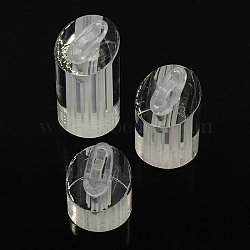 Jewelry Finger Rings Holders Organic Glass Ring Display Stand Sets, Column, Clear, 25x30~50mm, 3pcs/set(RDIS-A002-01B)
