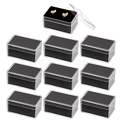 Acrylic Jewelry Storage Box, Visual Box with Sponge Inside, Rectangle, Black, 5.7x3.7x2.8cm(CON-WH0089-10A)