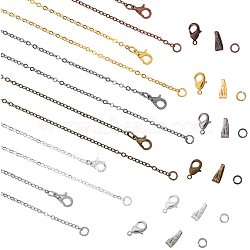 DIY Necklaces Makings, with Brass Brass Cable Chains Necklace Makings & Lobster Claw Clasps & Snap on Bails & Jump Rings, Mixed Color, 76.27x76.27x27mm(DIY-PH0026-32)