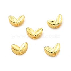 Brass Beads, Lead Free & Cadmium Free, Long-Lasting Plated, Leaf, Golden, 3x5x2.8mm, Hole: 1mm(KK-H495-02G)