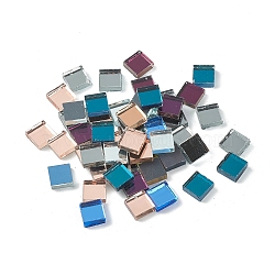 Mirror Surface Square Mosaic Tiles Glass Cabochons, for Home Decoration or DIY Crafts, Mixed Color, 10x10x3.5~4mm, about 1100pcs/1000g(DIY-P045-14)