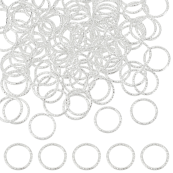 WADORN 200Pcs Iron Textured Jump Rings, Open Jump Rings, for Jewelry Making, Silver, 19.5x1mm, 18 Gauge, Inner Diameter: 16mm