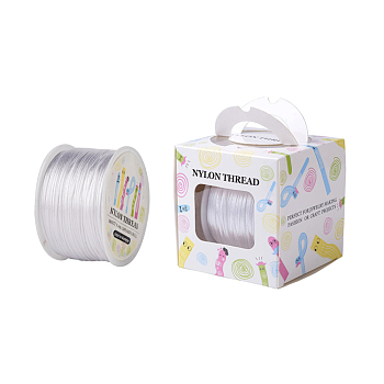 Nylon Thread, For Chinese Knot Making, Round, White, 1mm, about 100yards/roll(91.44m/roll), 300 feet/roll