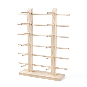 6-Tier Wooden Eyeglasses Display Racks, with Iron Screws, Holds up to 12 Glasses, Linen, 28.5x34.6x43.2cm
