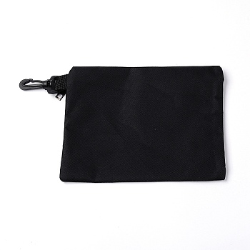Oxford Cloth PVC Waterproof Coating Bag, with Plastic Clasp and Alloy Zipper Puller, Automotive Accessories, Rectangle, Black, 180x312x3mm